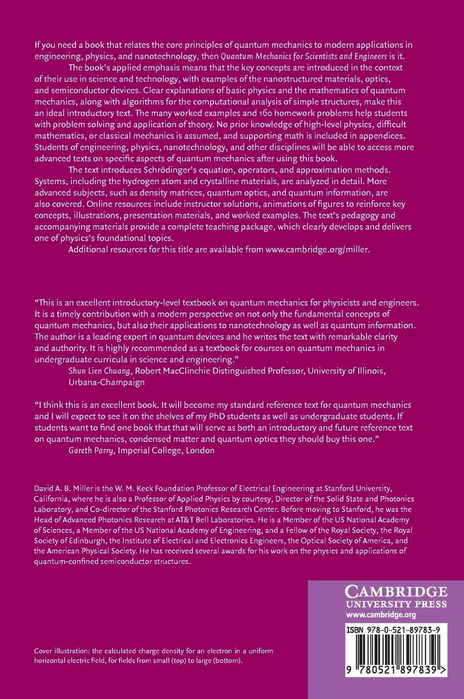 Rückseite: 9780521897839 | Quantum Mechanics for Scientists and Engineers | David A. B. Miller