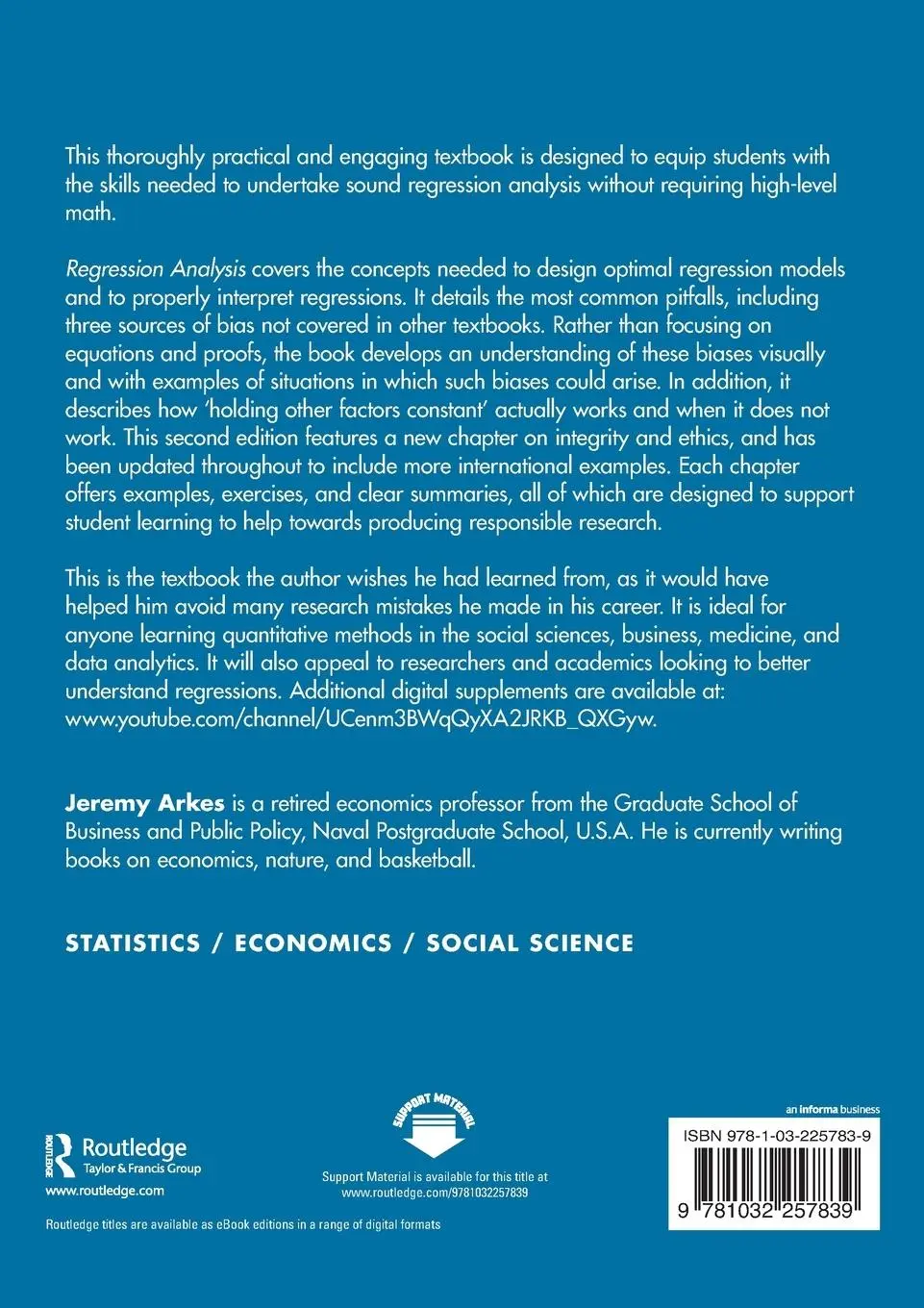 Rückseite: 9781032257839 | Regression Analysis | A Practical Introduction | Jeremy Arkes | Buch