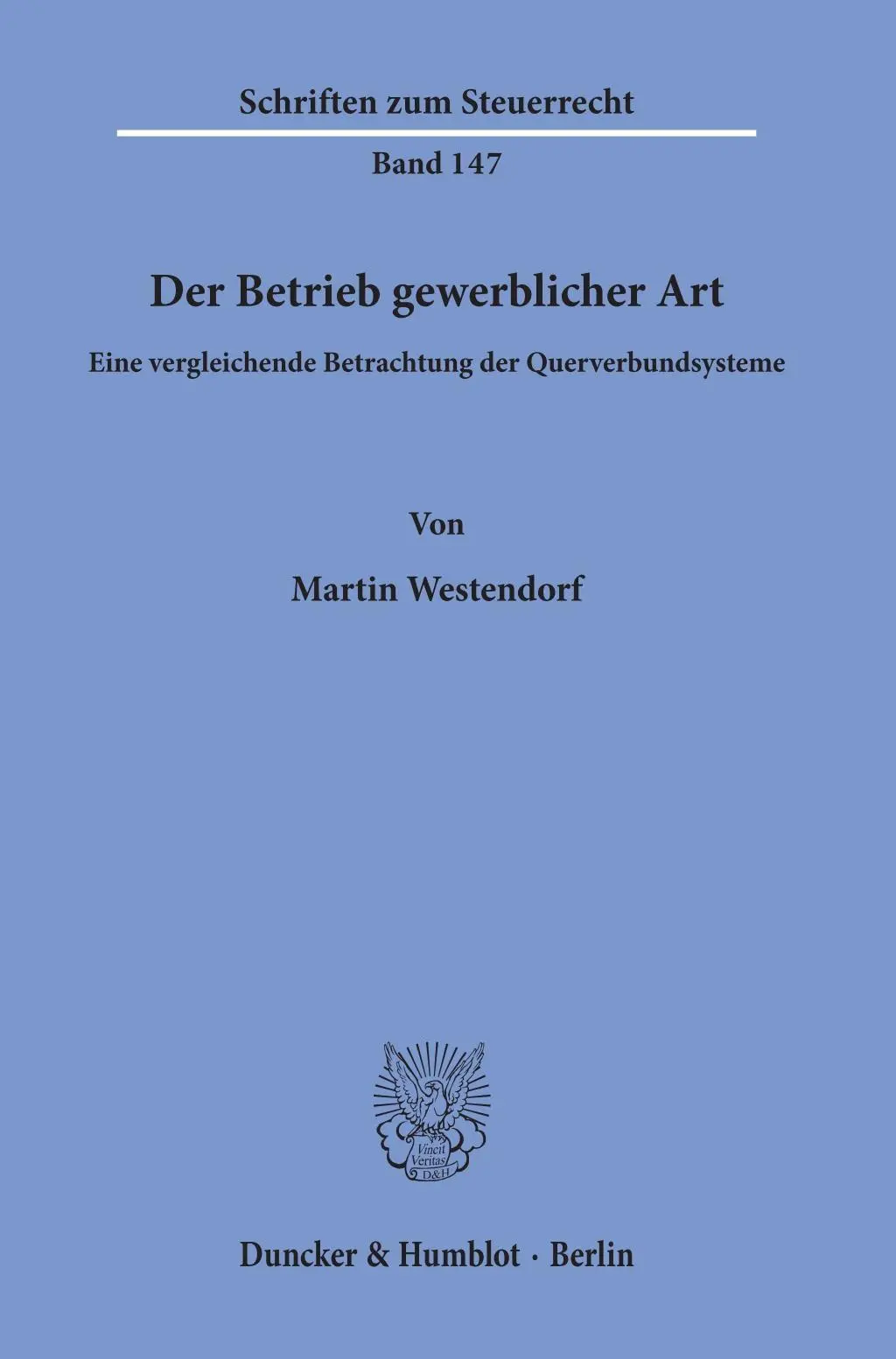 Cover: 9783428157839 | Der Betrieb gewerblicher Art. | Martin Westendorf | Taschenbuch | 2019