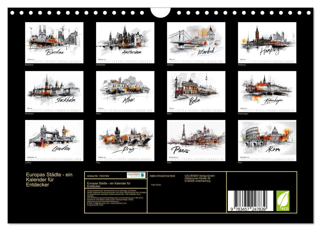 Bild: 9783457247839 | Europas Städte - ein Kalender für Entdecker (Wandkalender 2026 DIN...