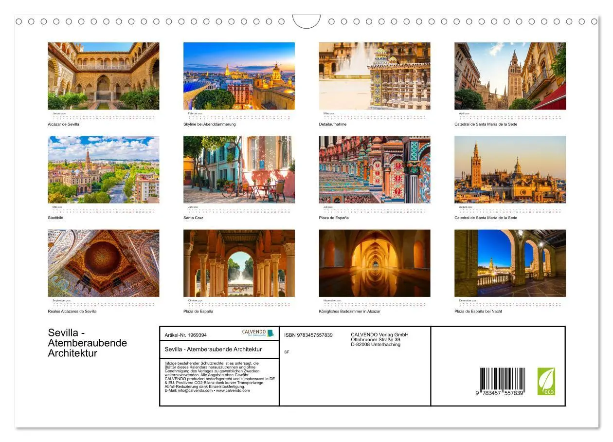 Bild: 9783457557839 | Sevilla - Atemberaubende Architektur (Wandkalender 2026 DIN A3...