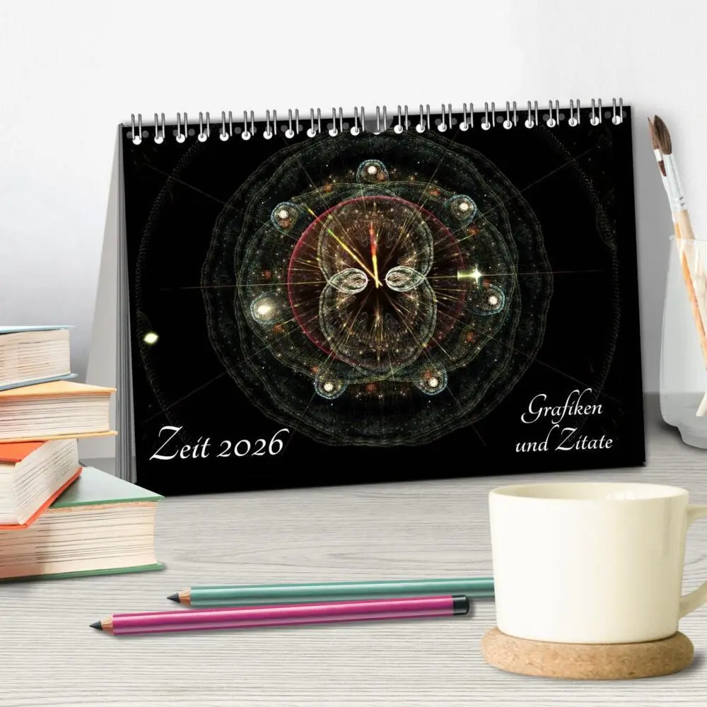 Bild: 9783516027839 | Zeit 2026 - Grafiken und Zitate (Tischkalender 2026 DIN A5 quer),...
