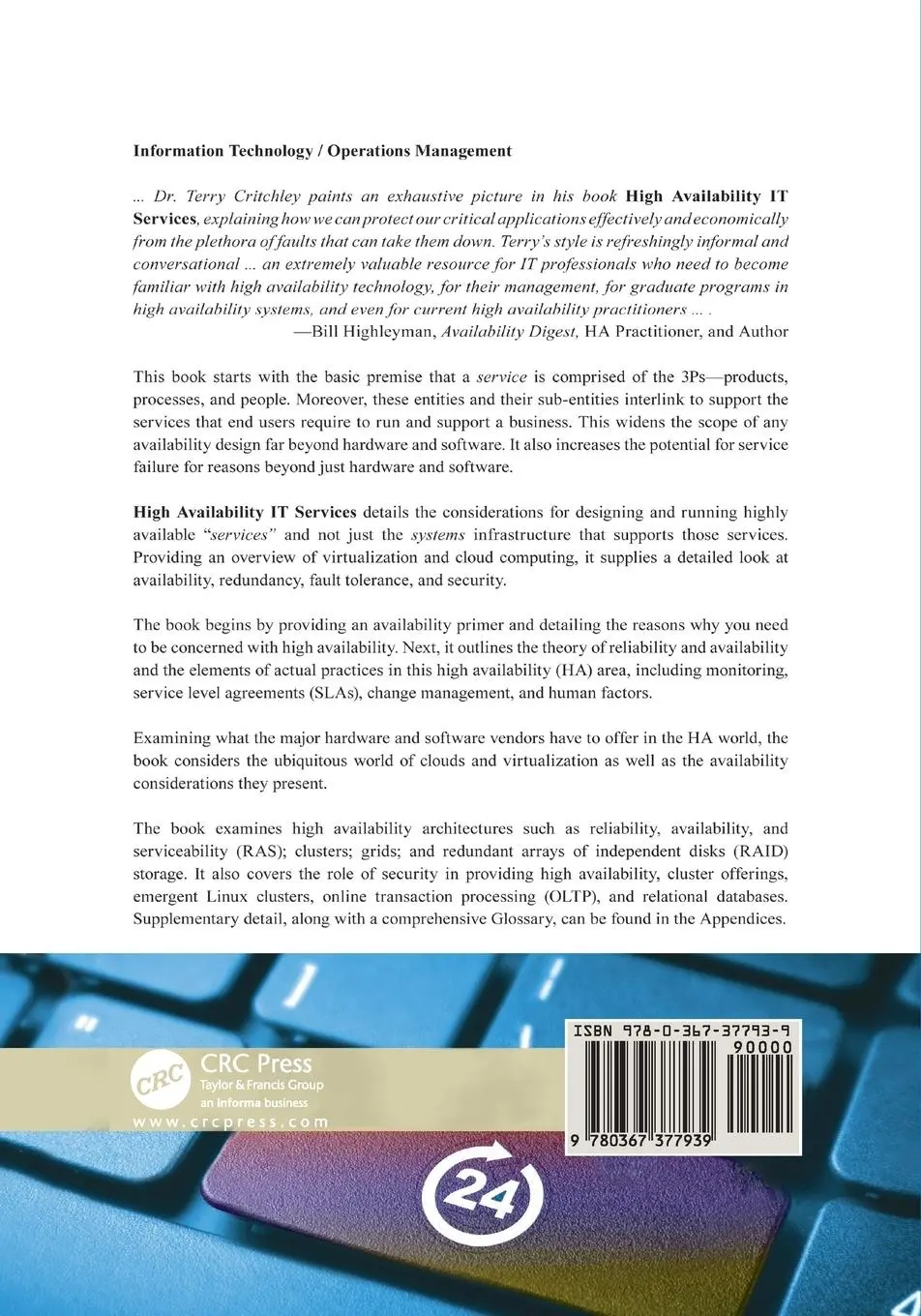 Rückseite: 9780367377939 | High Availability IT Services | Terry Critchley | Taschenbuch | 2019