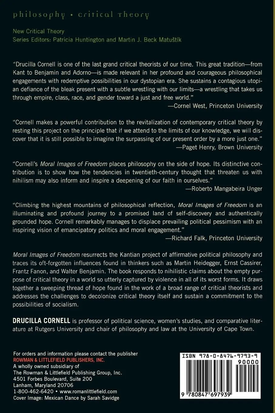 Rückseite: 9780847697939 | Moral Images of Freedom | A Future for Critical Theory | Cornell
