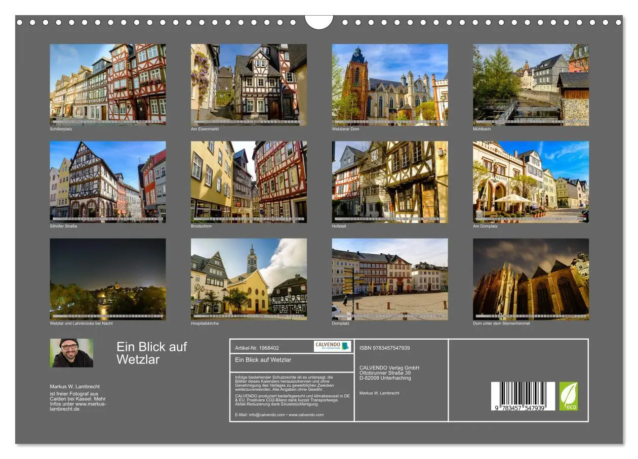 Bild: 9783457547939 | Ein Blick auf Wetzlar (Wandkalender 2026 DIN A3 quer), CALVENDO...