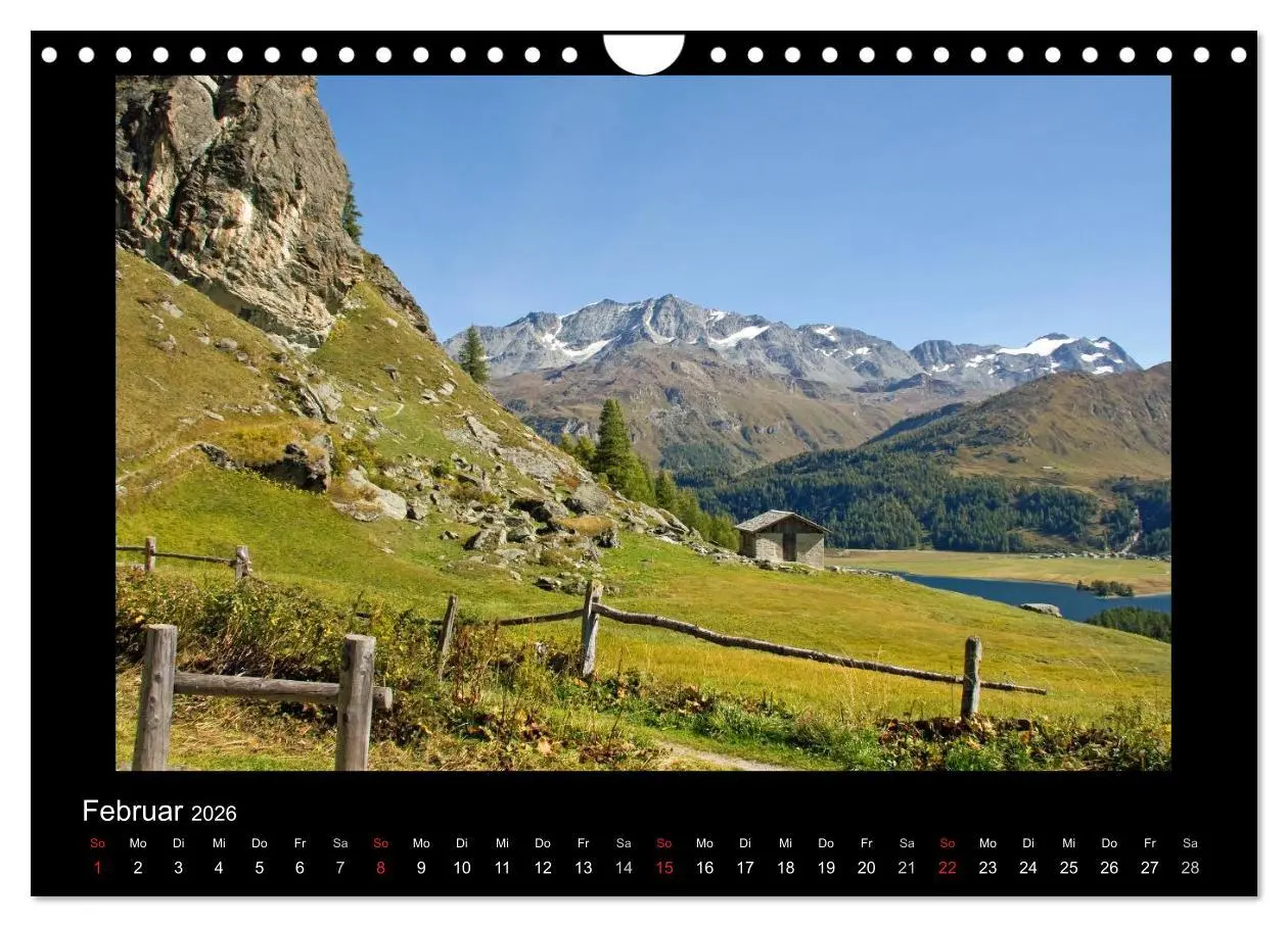 Bild: 9783516017939 | Oberengadin (Wandkalender 2026 DIN A4 quer), CALVENDO Monatskalender