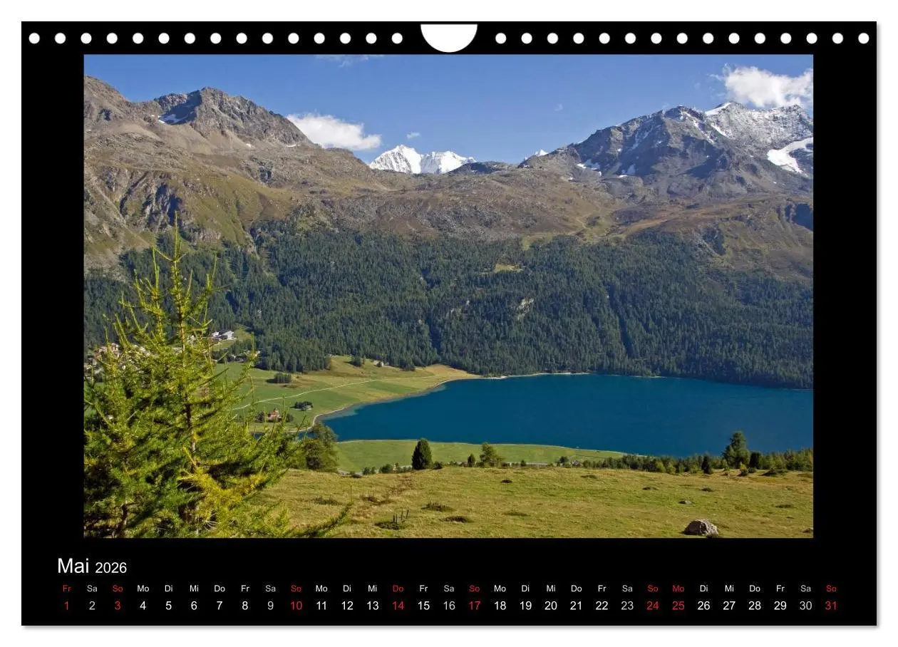 Bild: 9783516017939 | Oberengadin (Wandkalender 2026 DIN A4 quer), CALVENDO Monatskalender