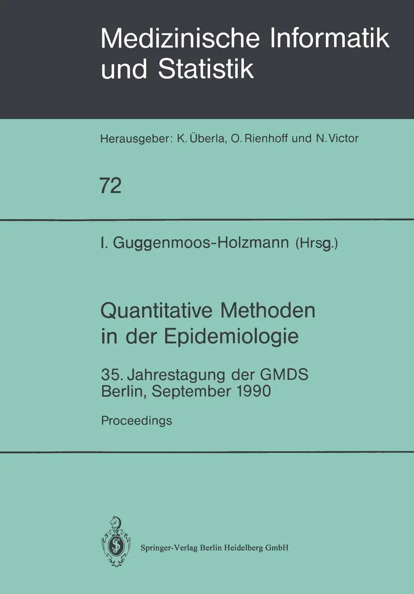 Cover: 9783540537939 | Quantitative Methoden in der Epidemiologie | Irene Guggenmoos-Holzmann