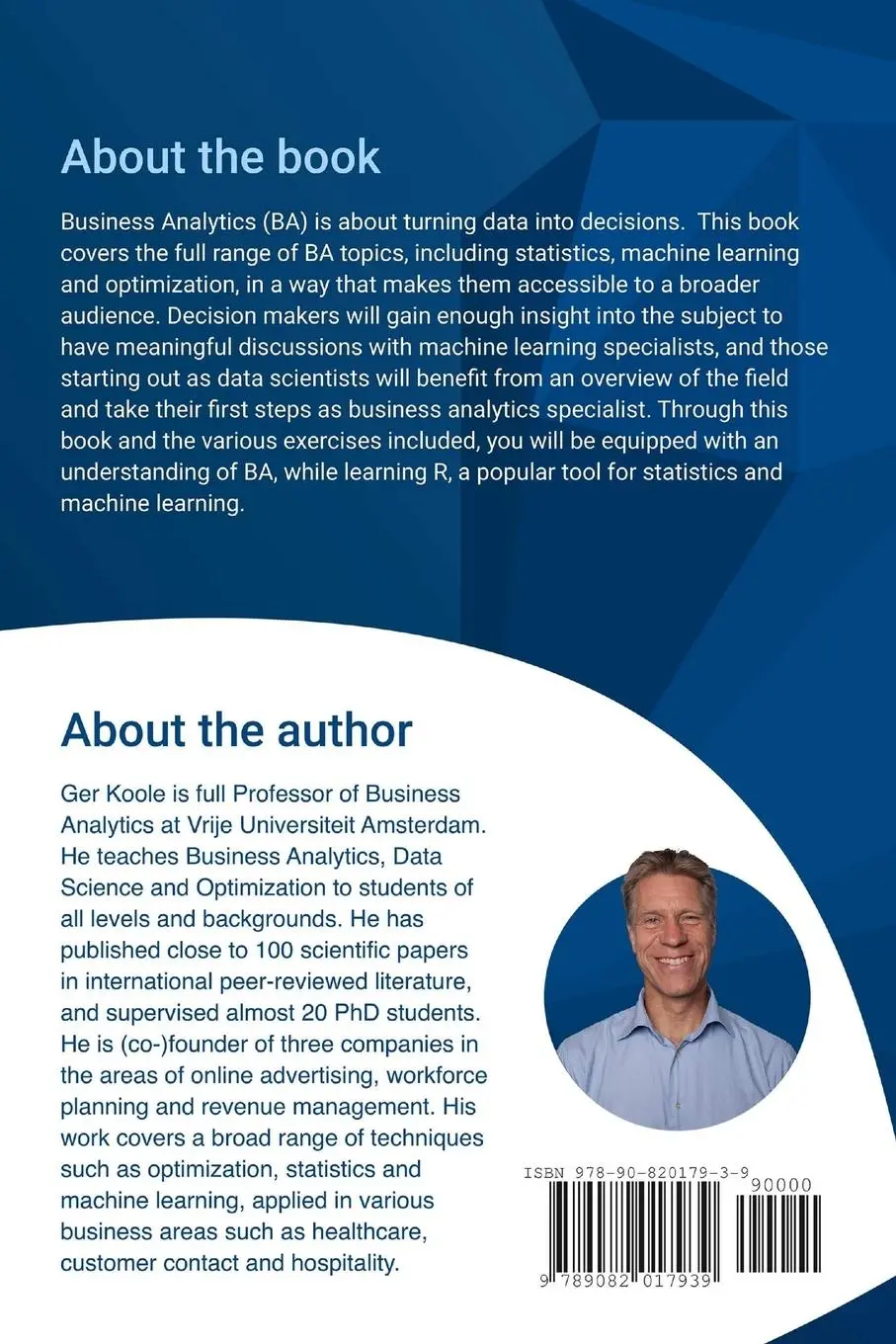 Rückseite: 9789082017939 | An Introduction to Business Analytics | Ger Koole | Taschenbuch | 2019