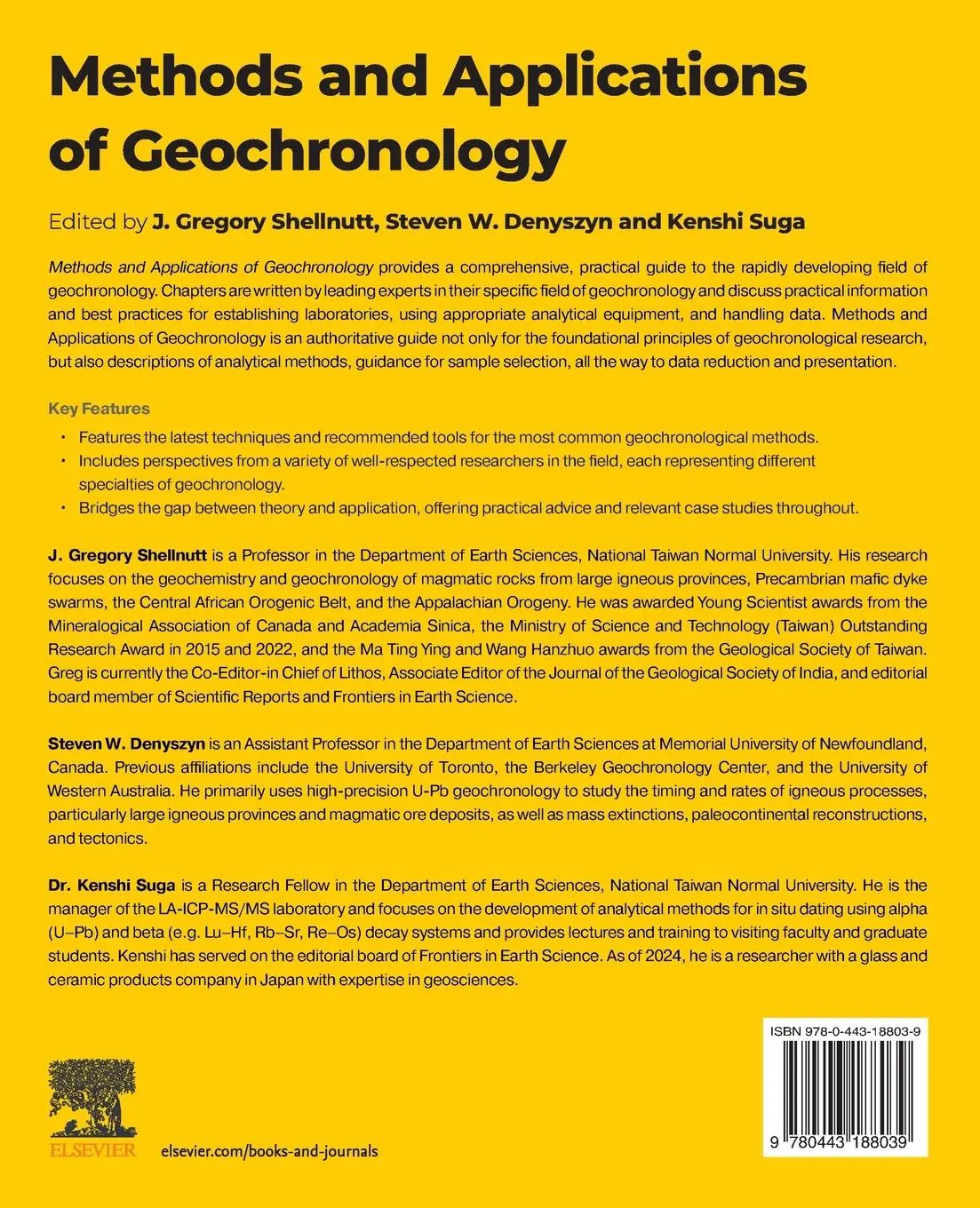 Rückseite: 9780443188039 | Methods and Applications of Geochronology | Gregory Shellnutt (u. a.)