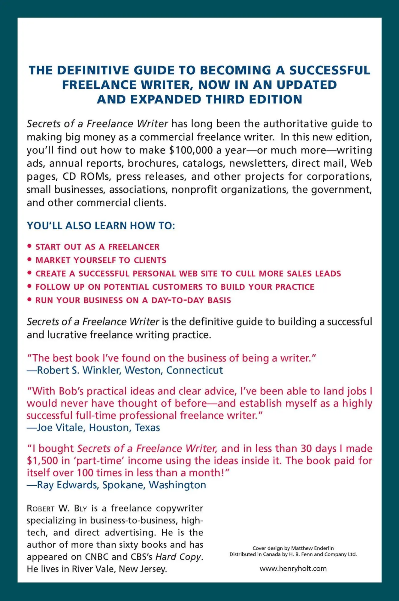 Rückseite: 9780805078039 | Secrets of a Freelance Writer | How to Make $100,000 a Year or More