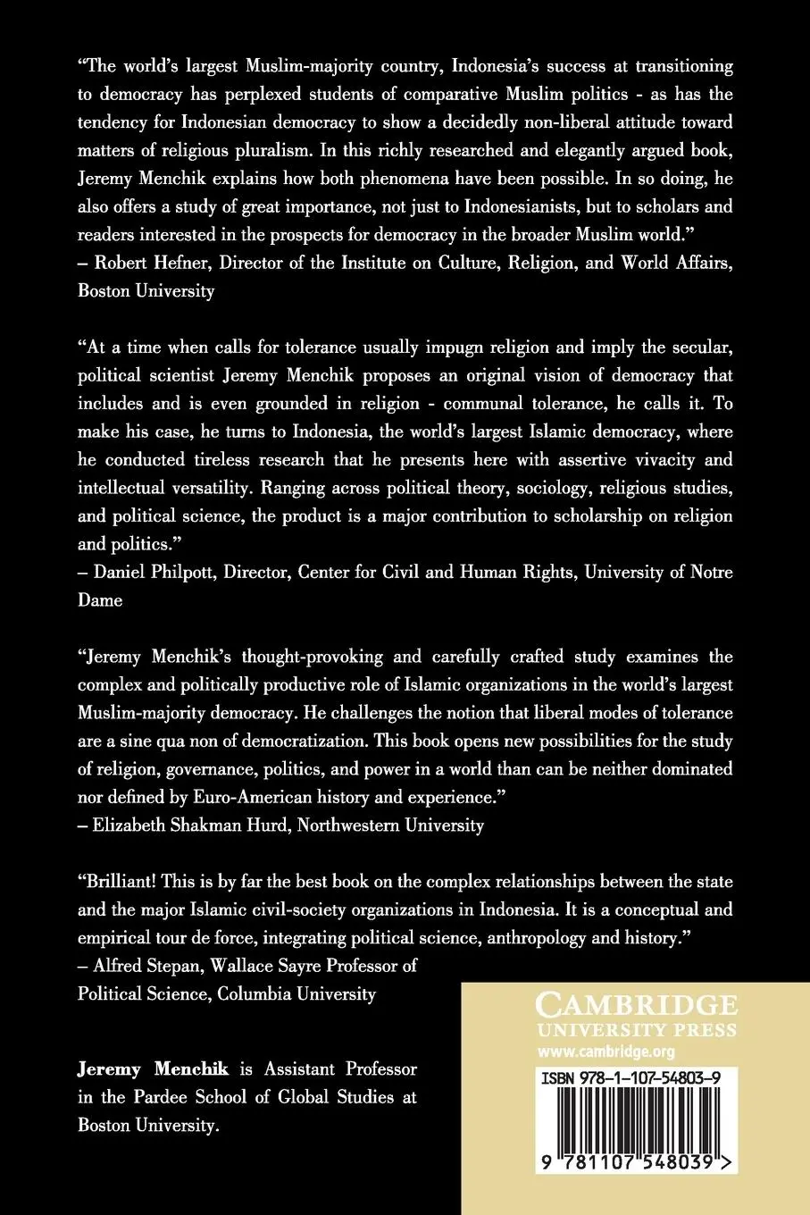 Rückseite: 9781107548039 | Islam and Democracy in Indonesia | Jeremy Menchik | Taschenbuch | 2016