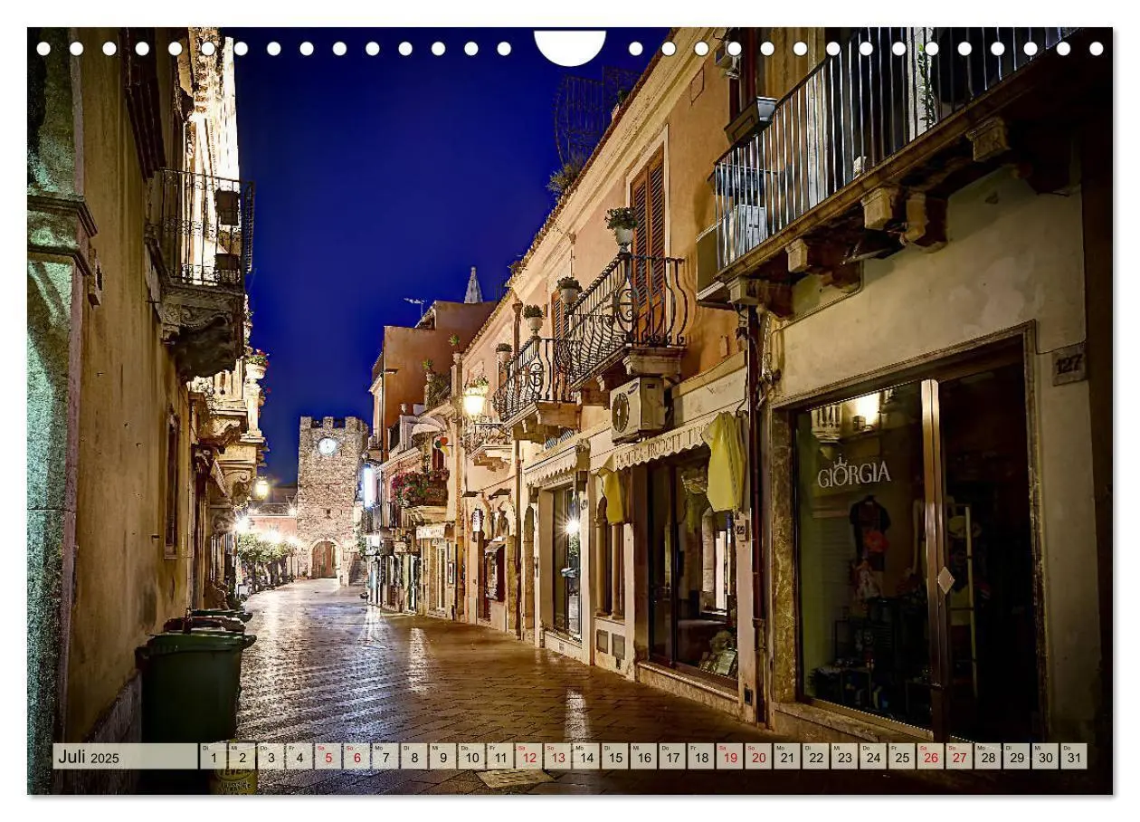 Bild: 9783435278039 | Taormina zur blauen Stunde (Wandkalender 2025 DIN A4 quer),...