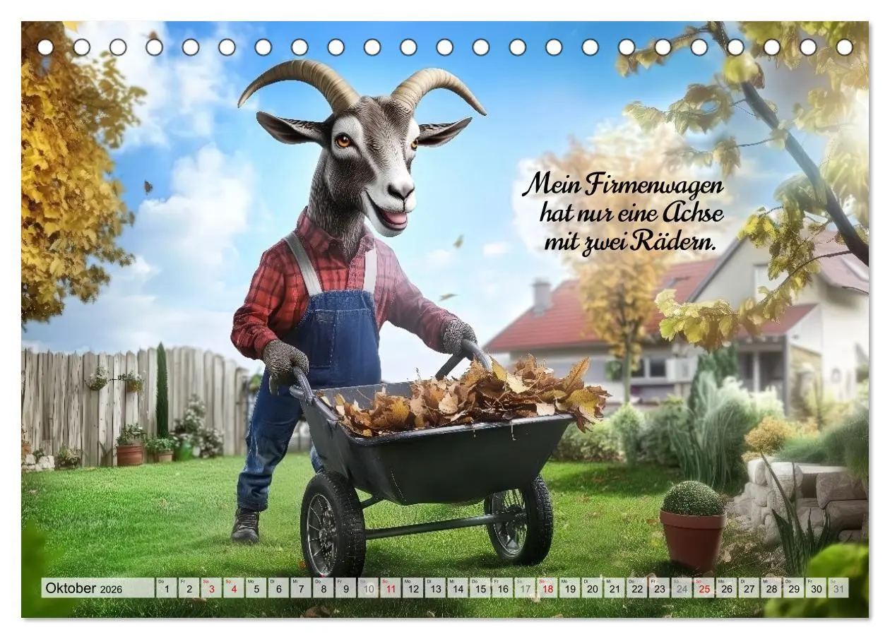 Bild: 9783457298039 | Den Bock zum Gärtner gemacht (Tischkalender 2026 DIN A5 quer),...