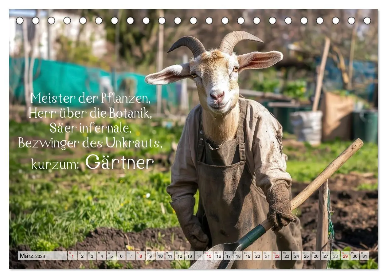 Bild: 9783457298039 | Den Bock zum Gärtner gemacht (Tischkalender 2026 DIN A5 quer),...