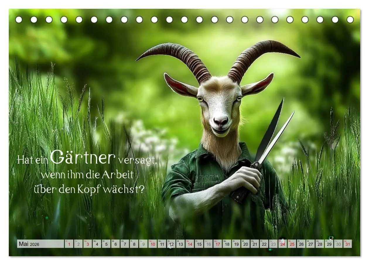 Bild: 9783457298039 | Den Bock zum Gärtner gemacht (Tischkalender 2026 DIN A5 quer),...