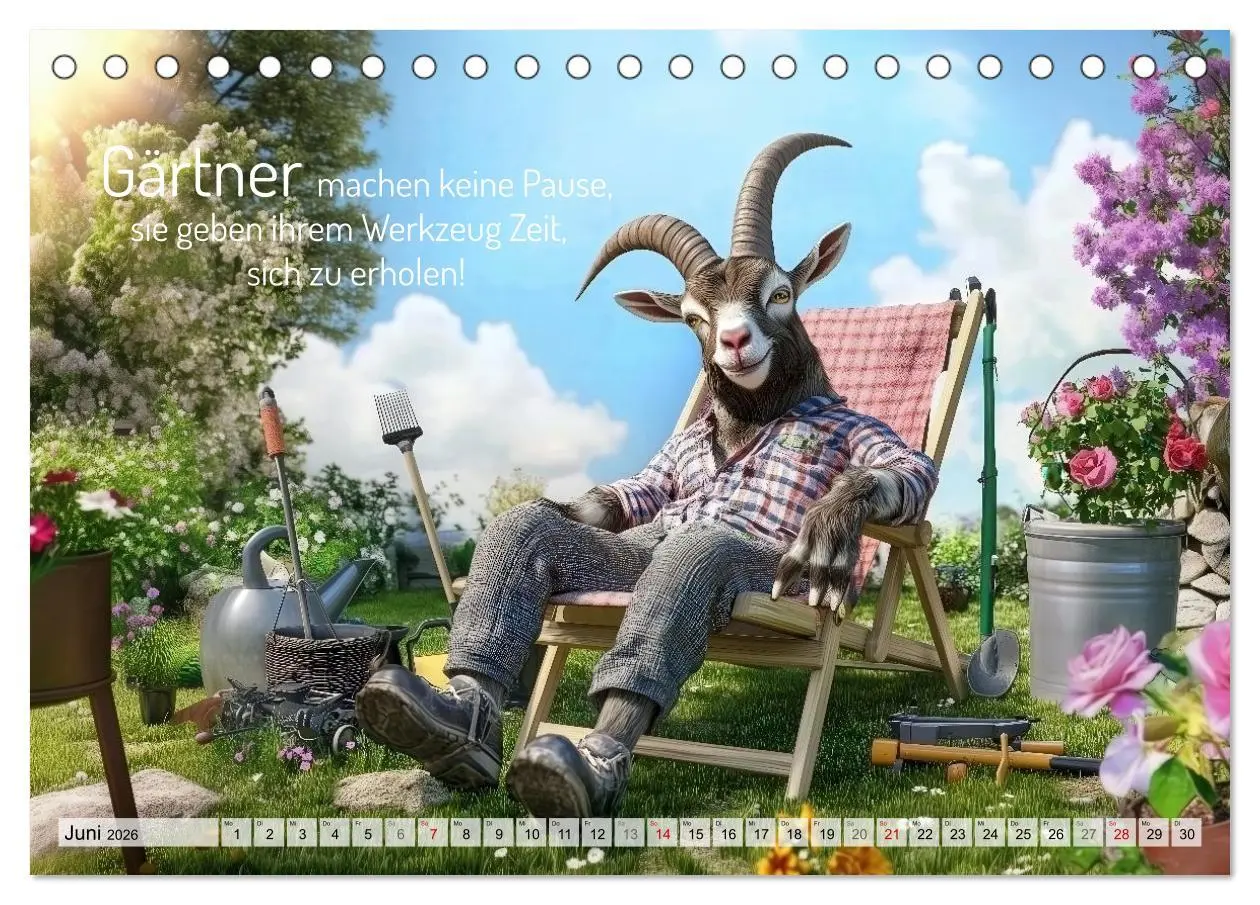 Bild: 9783457298039 | Den Bock zum Gärtner gemacht (Tischkalender 2026 DIN A5 quer),...