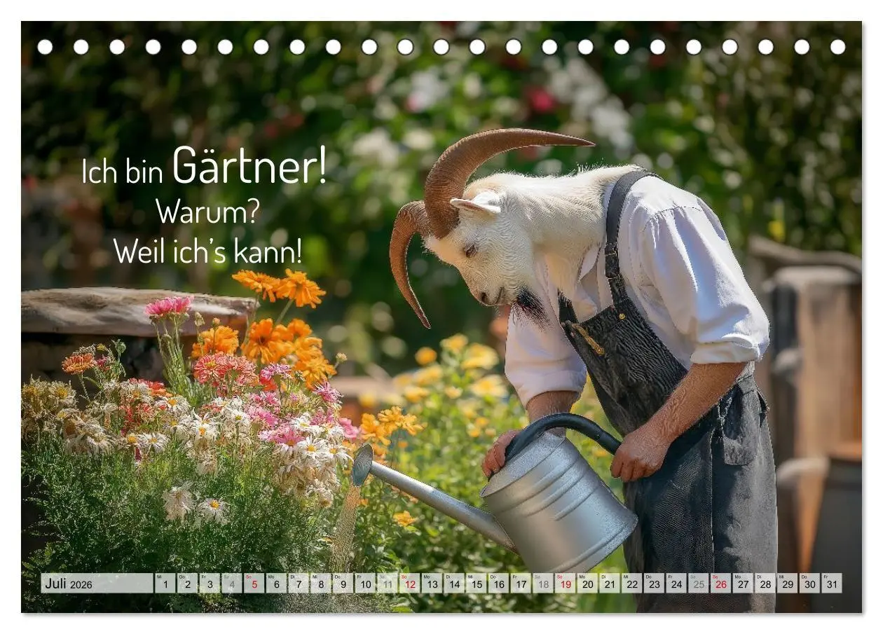 Bild: 9783457298039 | Den Bock zum Gärtner gemacht (Tischkalender 2026 DIN A5 quer),...