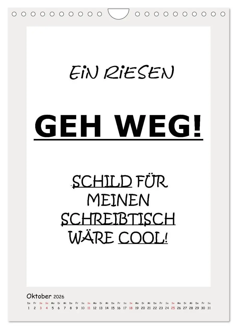 Bild: 9783516388039 | Sprüchekalender. Witziges fürs Büro (Wandkalender 2026 DIN A4...