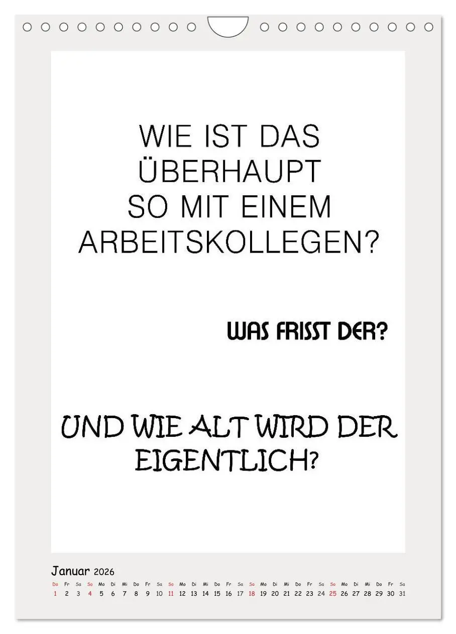 Bild: 9783516388039 | Sprüchekalender. Witziges fürs Büro (Wandkalender 2026 DIN A4...