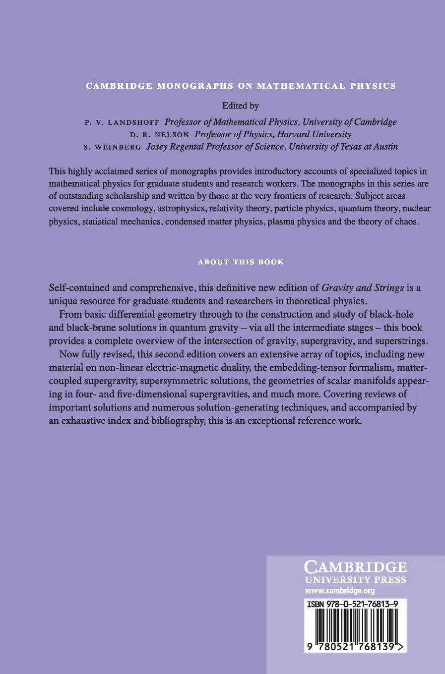 Rückseite: 9780521768139 | Gravity and Strings | Tomás Ortín | Buch | Englisch | 2015