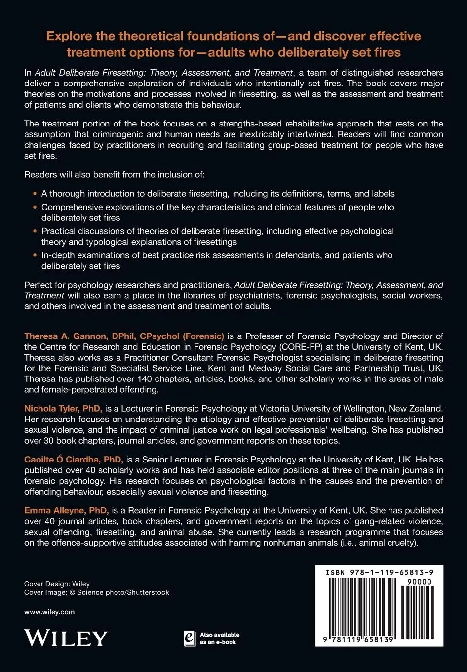 Rückseite: 9781119658139 | Adult Deliberate Firesetting | Theory, Assessment, and Treatment