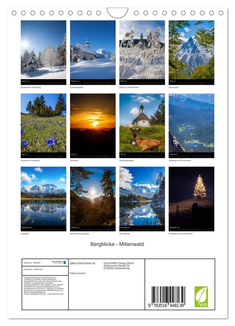 Bild: 9783516448139 | Bergblicke - Mittenwald (Wandkalender 2026 DIN A4 hoch), CALVENDO...