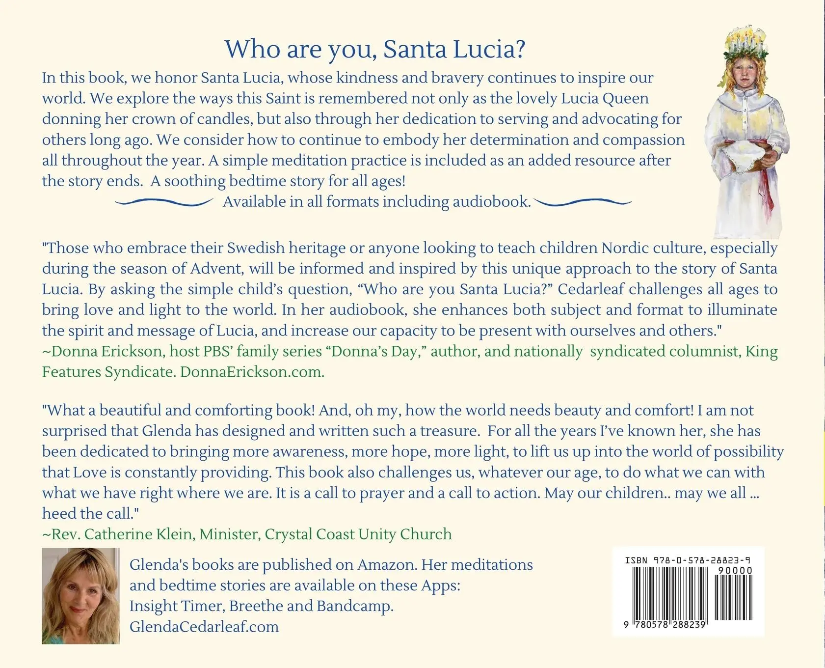 Rückseite: 9780578288239 | Who Are You Santa Lucia? | An inspiring picture book for all ages