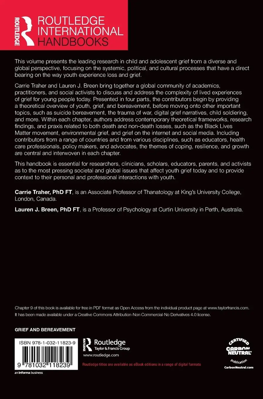 Rückseite: 9781032118239 | The Routledge International Handbook of Child and Adolescent Grief...