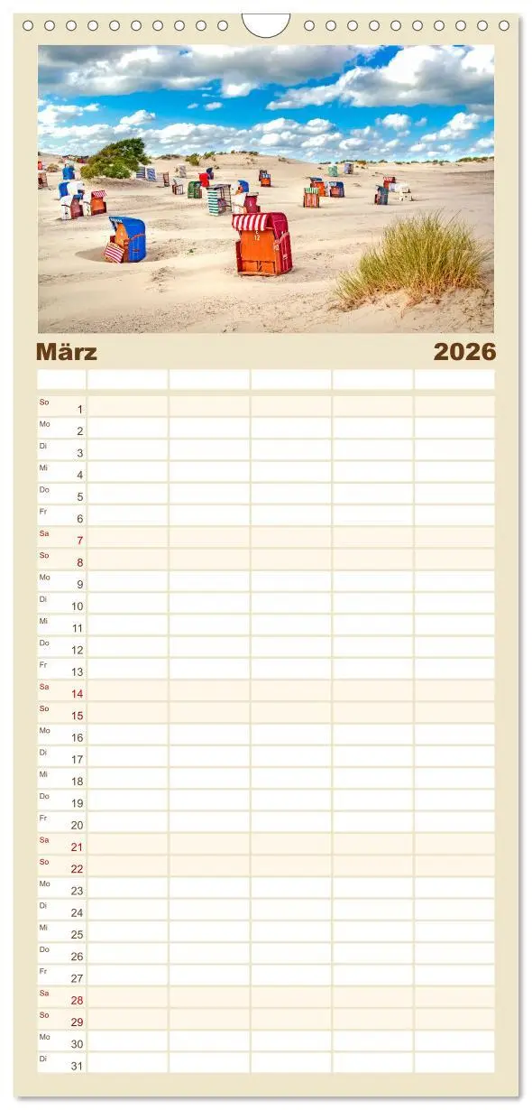 Bild: 9783516508239 | Familienplaner 2026 - NORDSEE-VERLIEBT mit 5 Spalten (Wandkalender,...