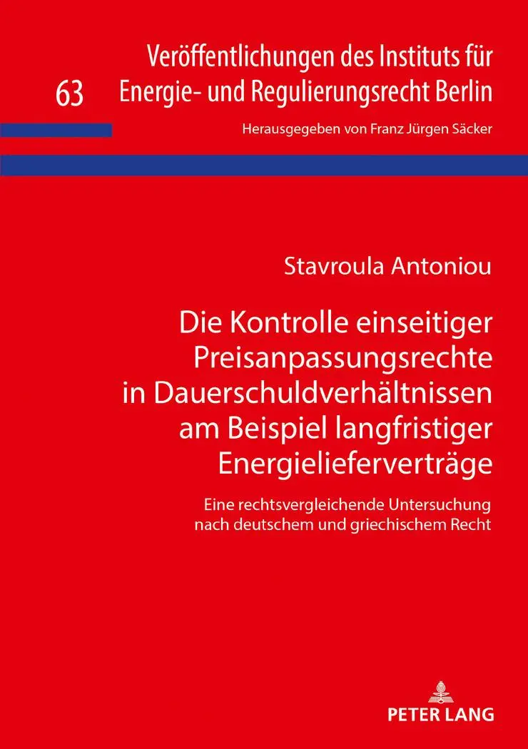Cover: 9783631728239 | Die Kontrolle einseitiger Preisanpassungsrechte in...