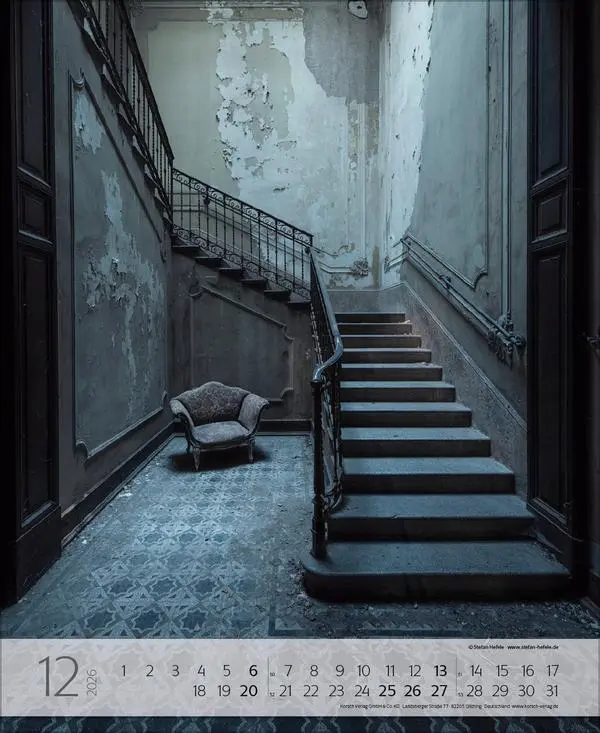Bild: 9783731888239 | Lost Places 2026 | Verlag Korsch | Kalender | Spiralbindung | 14 S.