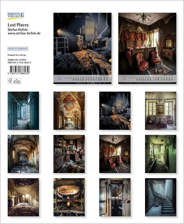 Bild: 9783731888239 | Lost Places 2026 | Verlag Korsch | Kalender | Spiralbindung | 14 S.