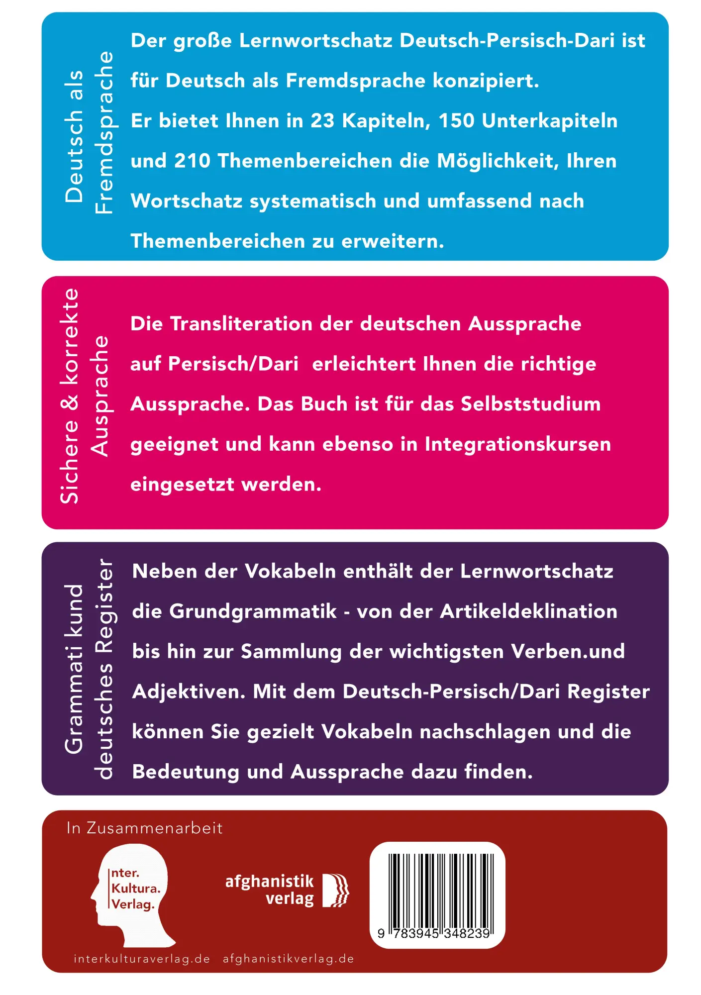 Rückseite: 9783945348239 | Großer Lernwortschatz Deutsch - Afghanisch / Dari für Deutsch als...