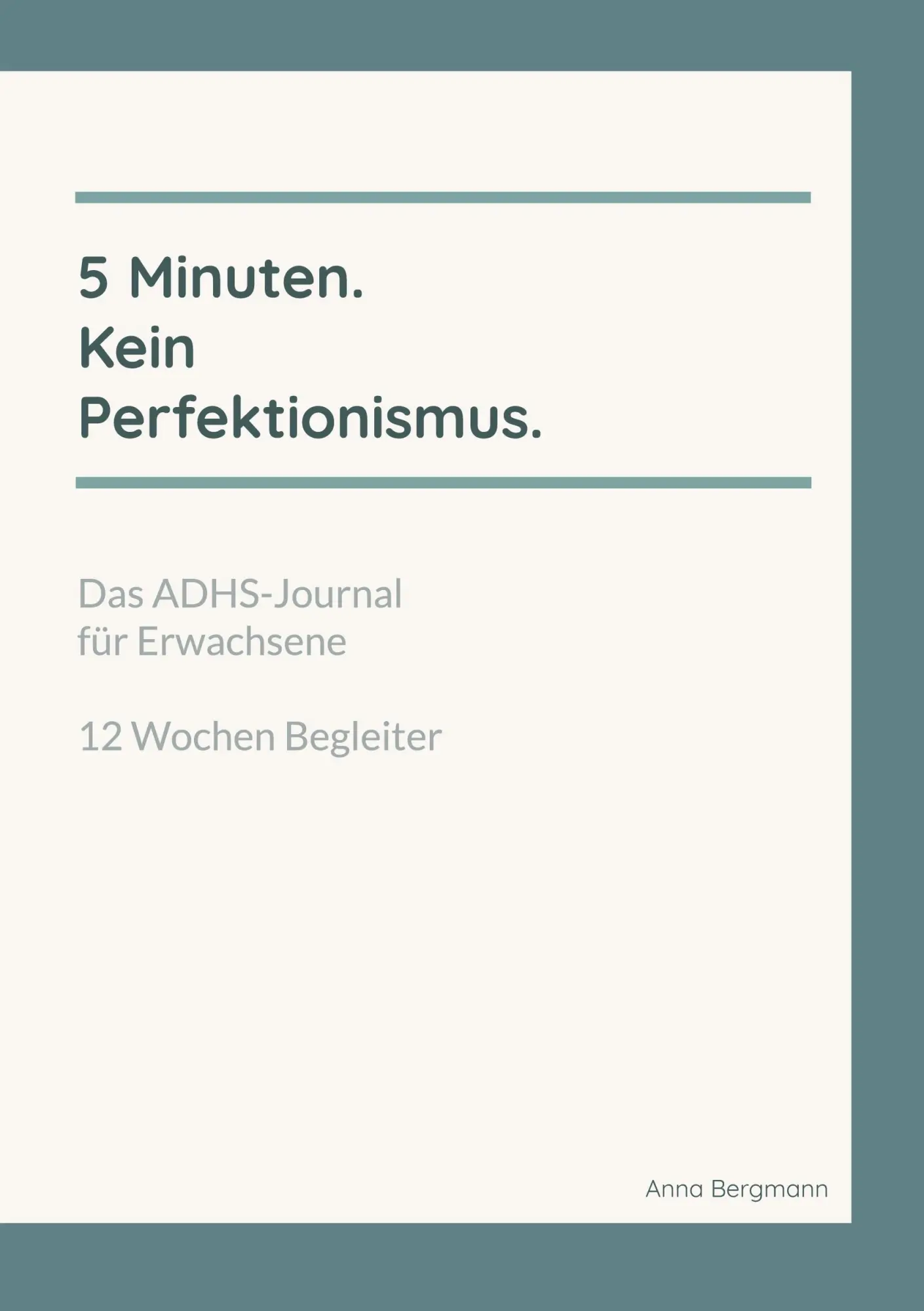 Cover: 9789918018239 | 5 Minuten. Kein Perfektionismus. | Anna Bergmann | Taschenbuch | 2026