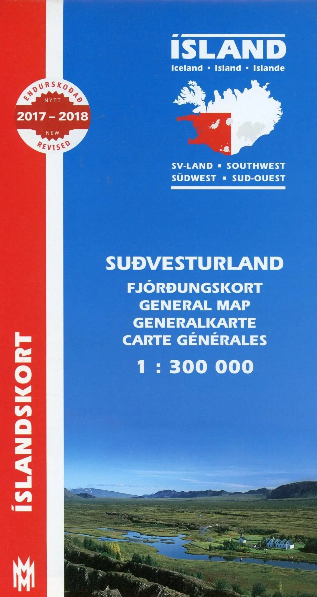 Cover: 9789979338239 | Island. Südwest 1 : 300 000 | (Land-)Karte | Deutsch | 2017