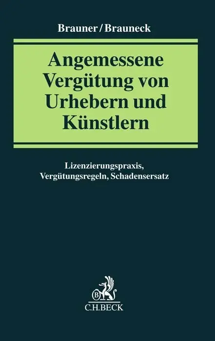 Cover: 9783406778339 | Angemessene Vergütung von Urhebern und Künstlern | Brauner (u. a.)
