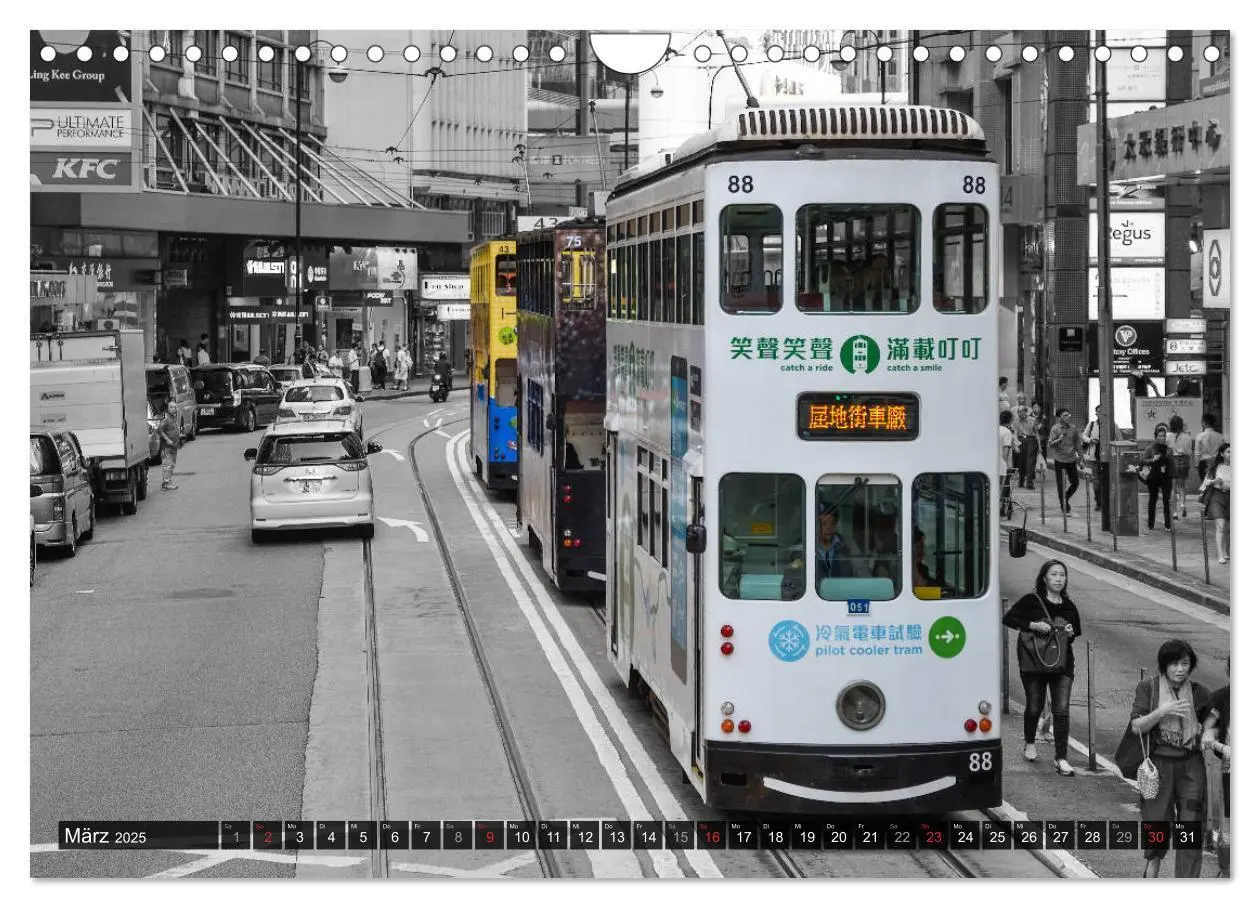 Bild: 9783435178339 | Ding Ding - Hong Kong's Tramways (Wandkalender 2025 DIN A4 quer),...