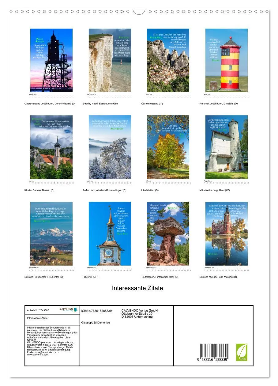 Bild: 9783516288339 | Interessante Zitate (hochwertiger Premium Wandkalender 2026 DIN A2...