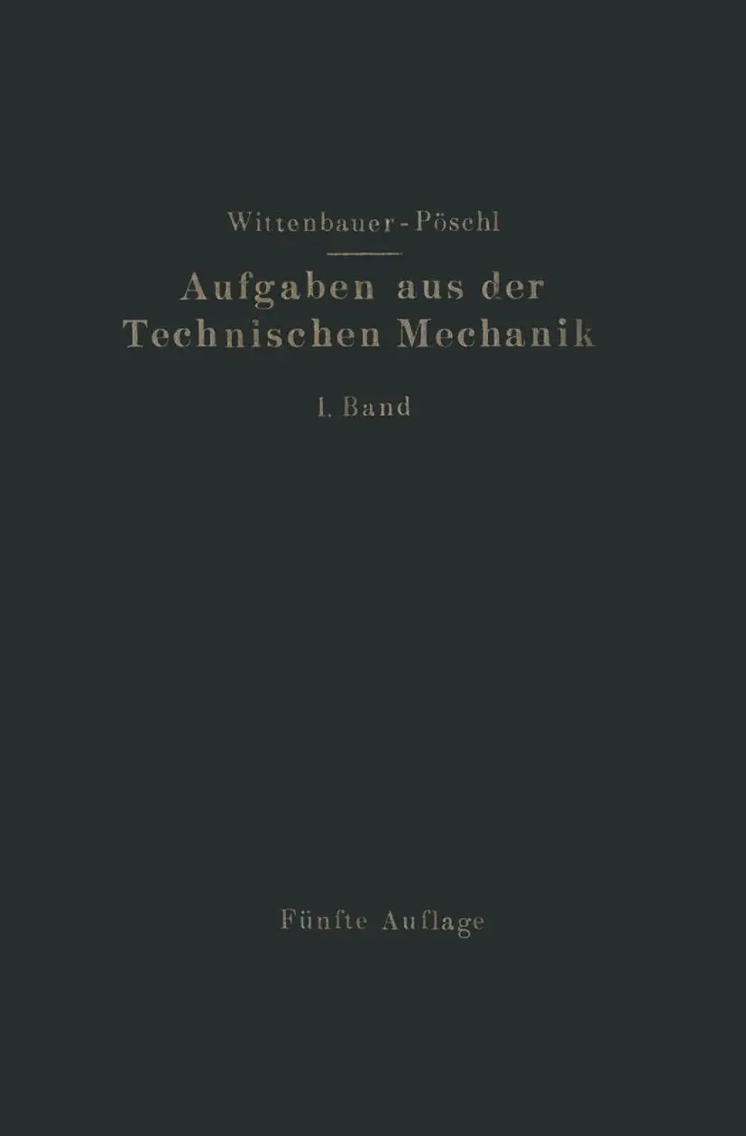 Cover: 9783662408339 | Aufgaben aus der Technischen Mechanik | I. Band Allgemeiner Teil