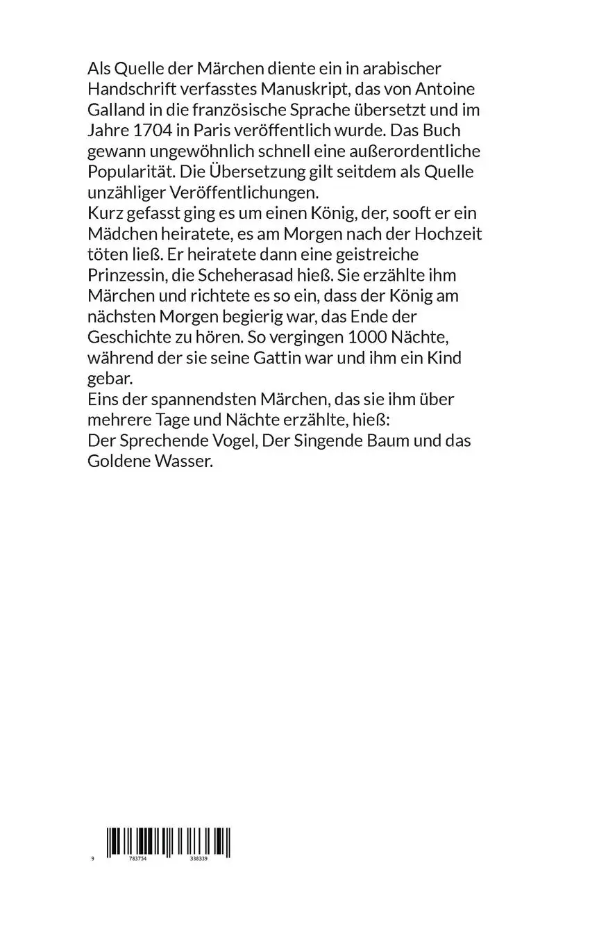 Rückseite: 9783754338339 | Der Sprechende Vogel - Der Singende Baum - Das Goldene Wasser | Buch