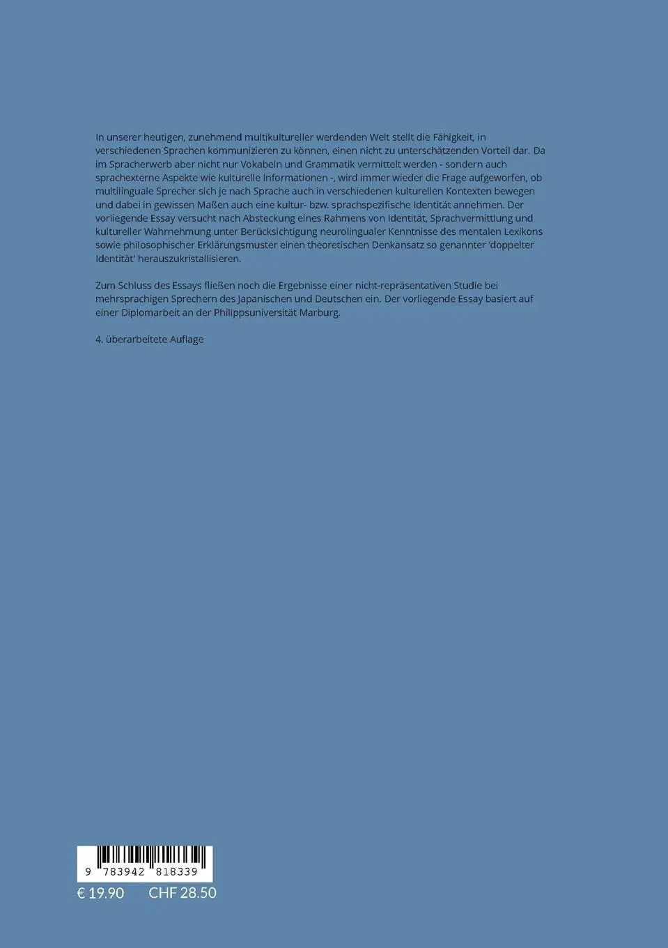 Rückseite: 9783942818339 | Mehrsprachigkeit und die Frage nach der 'doppelten Identität' | Kalden