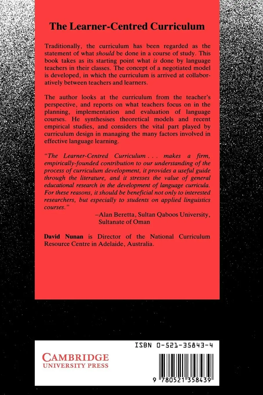 Rückseite: 9780521358439 | The Learner-Centred Curriculum | A Study in Second Language Teaching