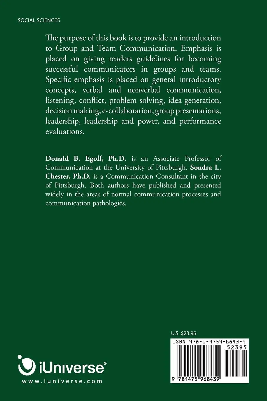 Rückseite: 9781475968439 | Forming Storming Norming Performing | Donald Egolf (u. a.) | Buch