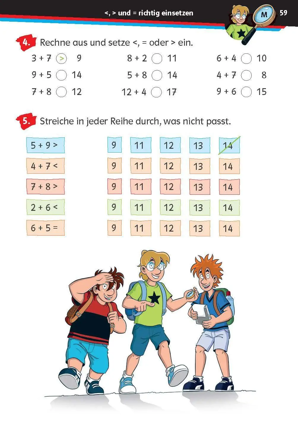 Bild: 9783129498439 | Die drei ??? Kids: Mein Übungsheft Mathe 1. Klasse - Rechnen bis 20