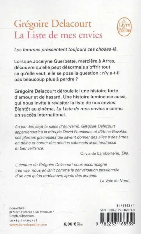 Rückseite: 9782253168539 | La liste de mes envies | Grégoire Delacourt | Taschenbuch | 183 S.