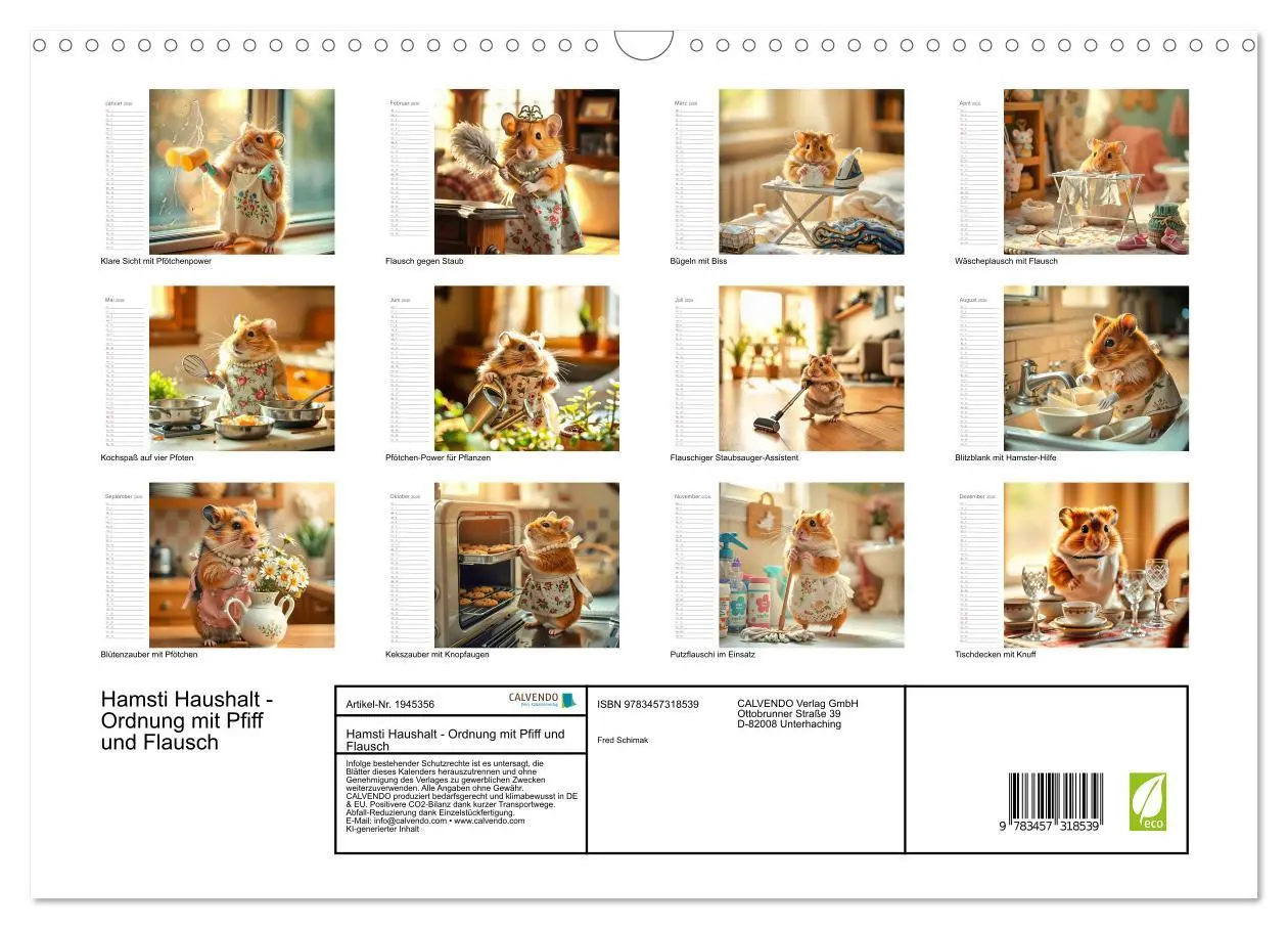 Bild: 9783457318539 | Hamsti Haushalt - Ordnung mit Pfiff und Flausch (Wandkalender 2026...