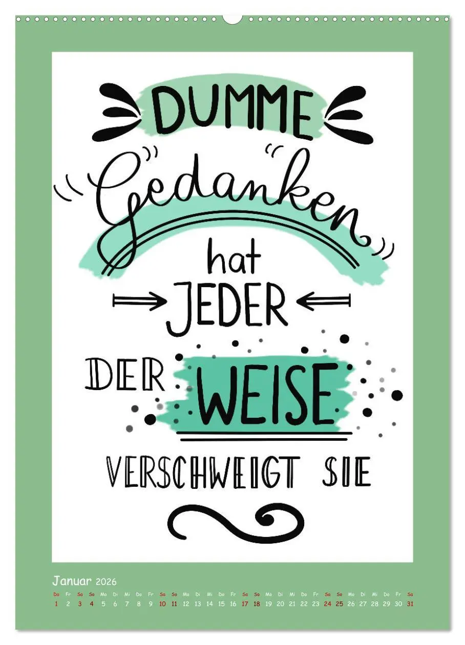 Bild: 9783516268539 | Nachgedacht-Sprüche und Zitate (hochwertiger Premium Wandkalender...