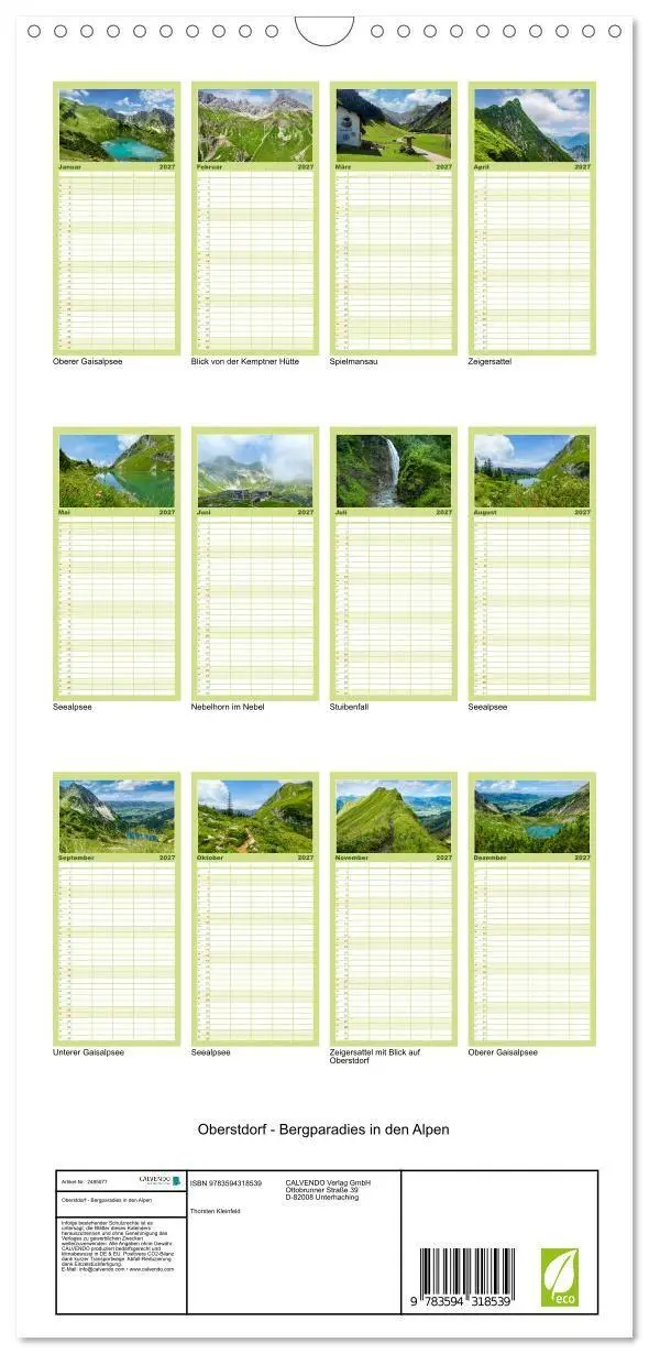 Bild: 9783594318539 | Familienplaner 2027 - Oberstdorf - Bergparadies in den Alpen mit 5...