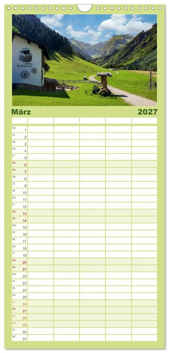 Bild: 9783594318539 | Familienplaner 2027 - Oberstdorf - Bergparadies in den Alpen mit 5...